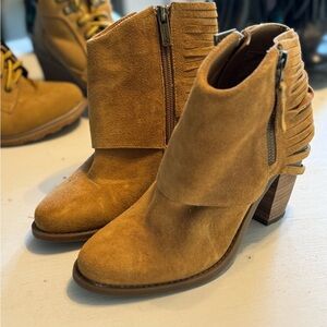 Worn once, Jessica Simpson booties with fringe.
